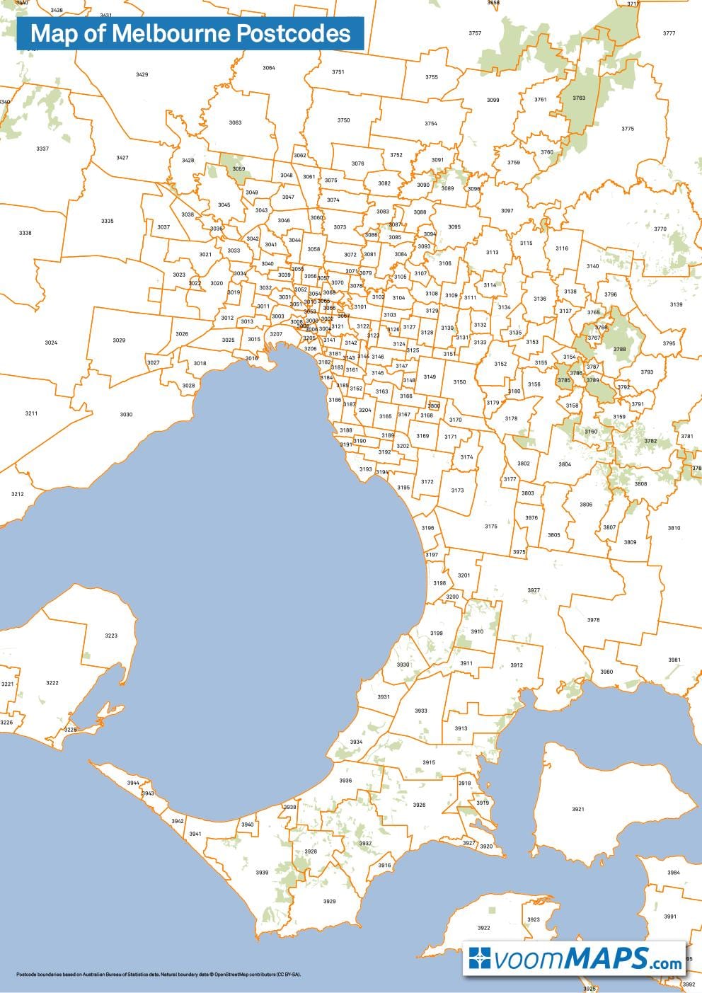 ਨਕਸ਼ਾ ਦੇ ਮੇਲ੍ਬਰ੍ਨ postcodes