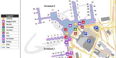 ਮੇਲ੍ਬਰ੍ਨ Tullamarine ਹਵਾਈ ਅੱਡੇ ਦਾ ਨਕਸ਼ਾ